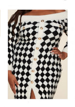 Load image into Gallery viewer, Fuzzy Checkered Print Sweater Dress