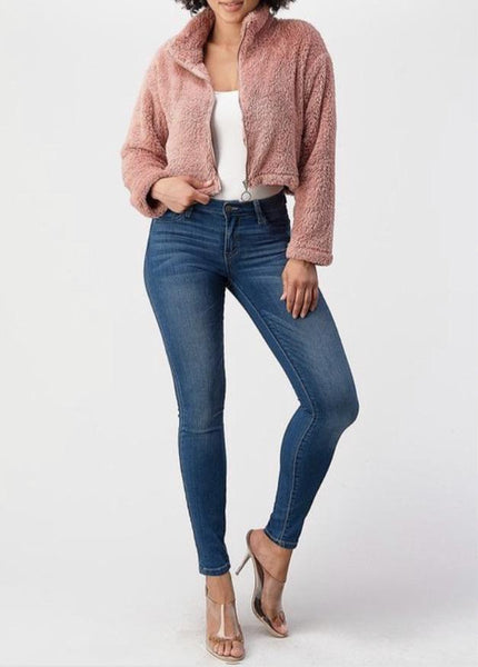 Crop Jacket Sweet and Soft Zip Up