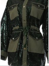 Load image into Gallery viewer, Sequin Drawstring Casual Jacket