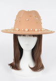 Fedora Hat W/Pearls and Metal