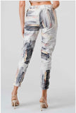 Jogger Printed Elastic Waist Drawstring Pants