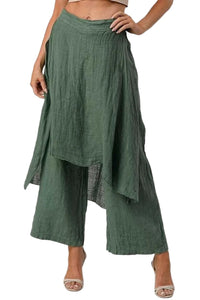 Skirt Pant in 100% Linen