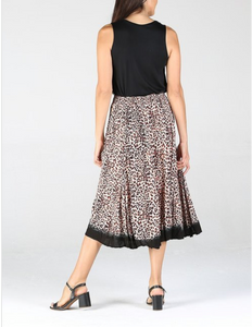 Leopard Print Crinkle Skirt