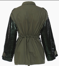 Load image into Gallery viewer, Sequin Drawstring Casual Jacket