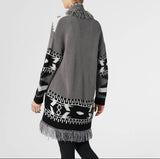 Aztec Cardigan With Fringe Fall
