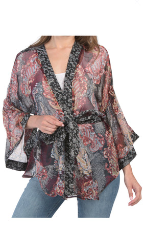 Paisley Belted Kimono