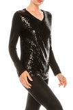 Sequin Long Sleeve Blouse