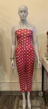 Load image into Gallery viewer, Fuchsia Polka Dot Jumpsuit Women