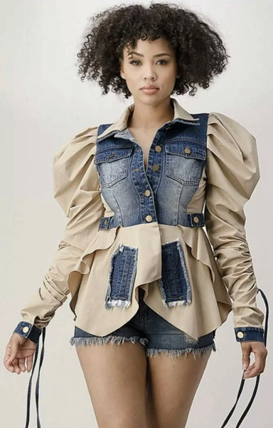 Denim contrast jacket