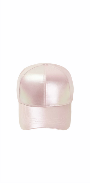 Baseball Cap Hat Pink Hat PU leather hat