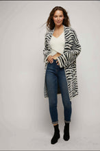 Load image into Gallery viewer, Zebra Open Long Cardigan Sweater