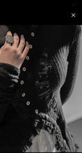 Load image into Gallery viewer, Lace Edge Asymmetrical Sweater Cardigan