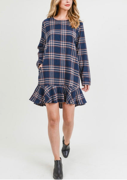 Checker Shift Dress Women