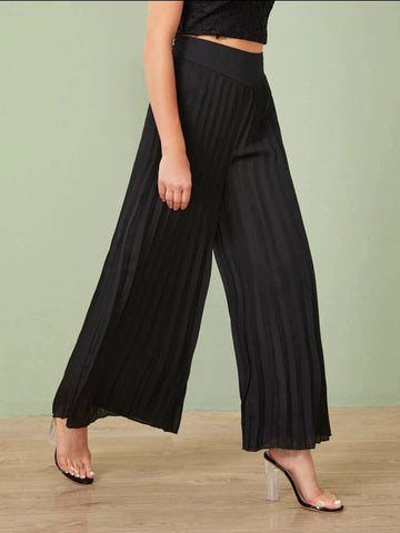 High Waist Pleated Wide Leg Pants