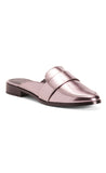 Slip On Metallic Loafer Mules