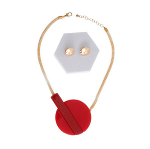 Geometric Red Magnet Necklace