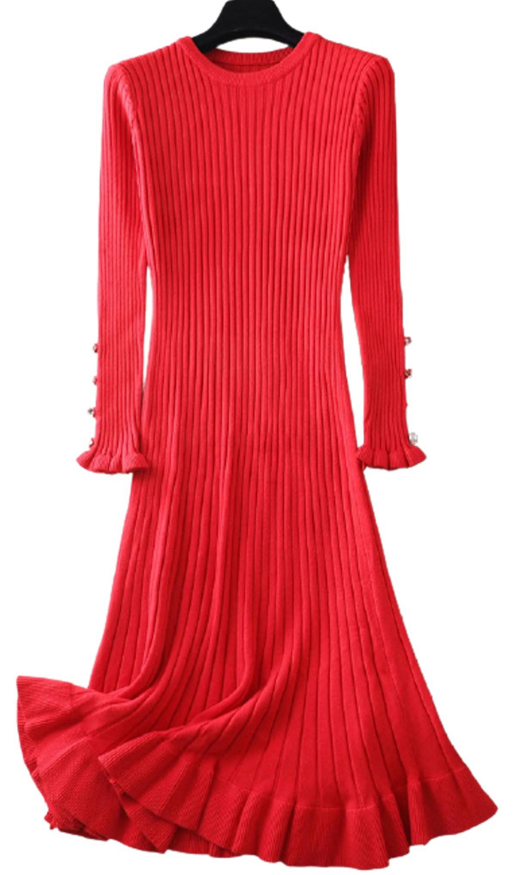 Ribbed Sweater Knit Dress