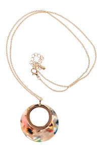 Resin Women Fashion Necklace. Multicolor Round Necklace.