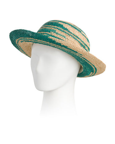 striped raffia floppy